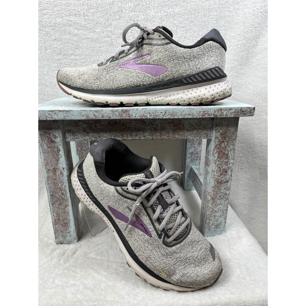 Brooks Adrenaline GTS 20 Women Wide D‎ Running Sneakers Size 10.5 Gray Purple